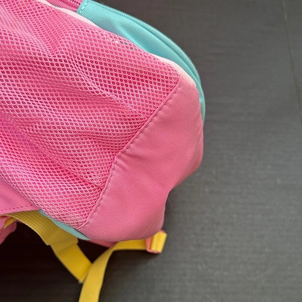 Cat & Jack Pink and Yellow Girls Backpack with Rainbow